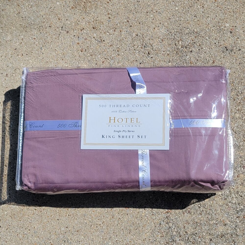 Hotel Fine Linens - 500TC King Sheet Set - Plum